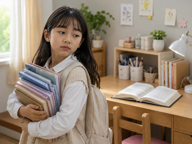 일정에 밀려 책을 못 읽는 아이